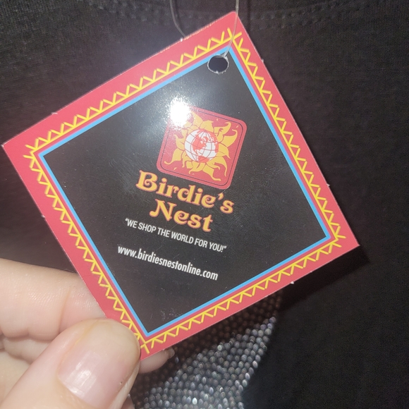 Alina’s Exclusives Rhinestone Cat Graphic Tee M Black Boutique Bling Top NWT - Picture 8 of 9